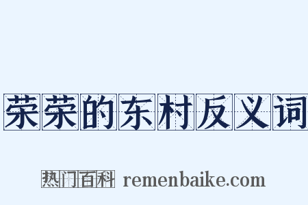 荣荣的东村反义词是什么意思的图片